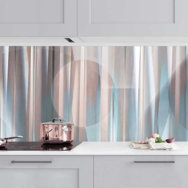 Kitchen Geometrical Shapes In Copper And Blue