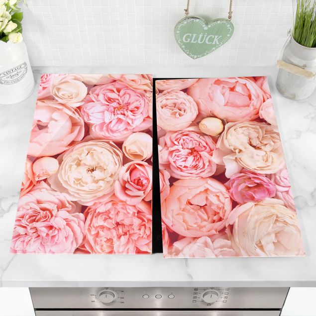 Stove top covers flower Roses Rosé Coral Shabby