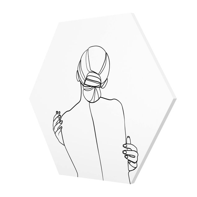 Black and white wall art Line Art Woman Back Black And White