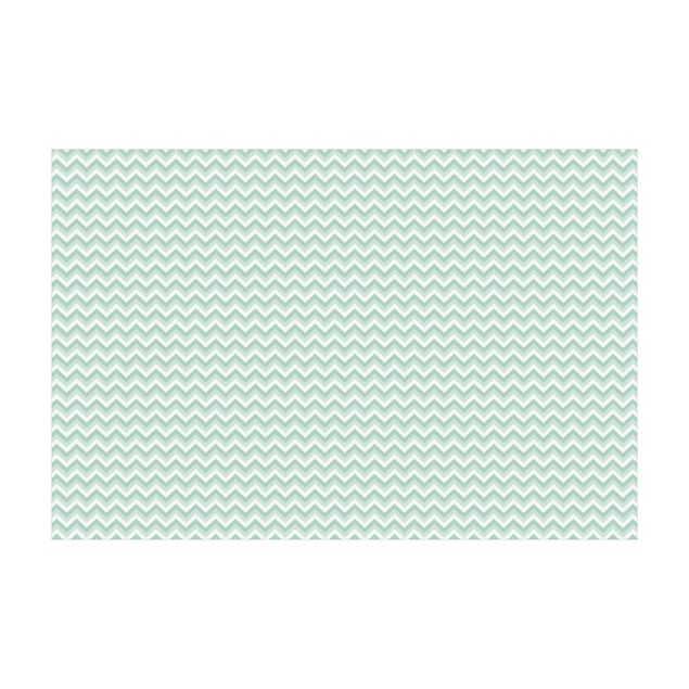 Green rugs No.YK38 Zigzag Pattern Green