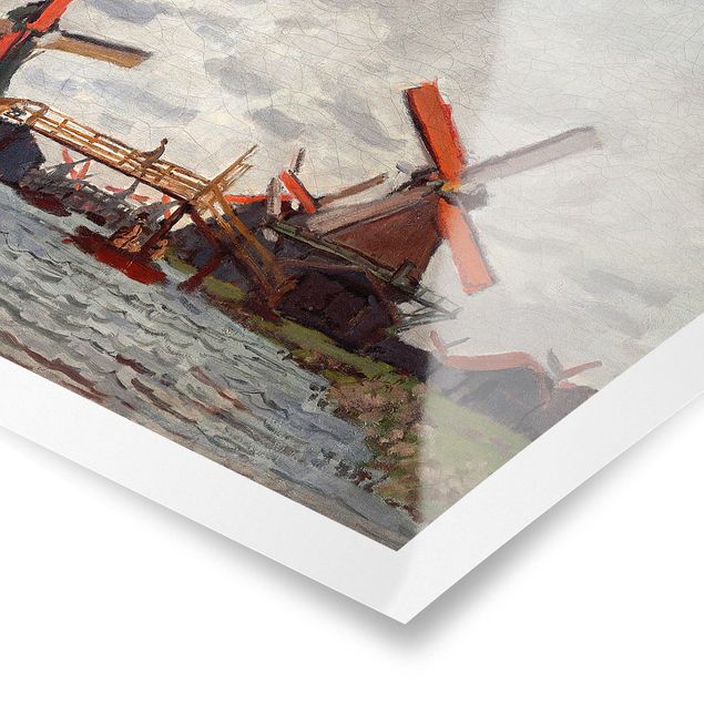 Modern art prints Claude Monet - Windmills in Westzijderveld near Zaandam