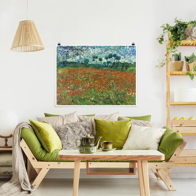 Abstract impressionism Vincent Van Gogh - Poppy Field