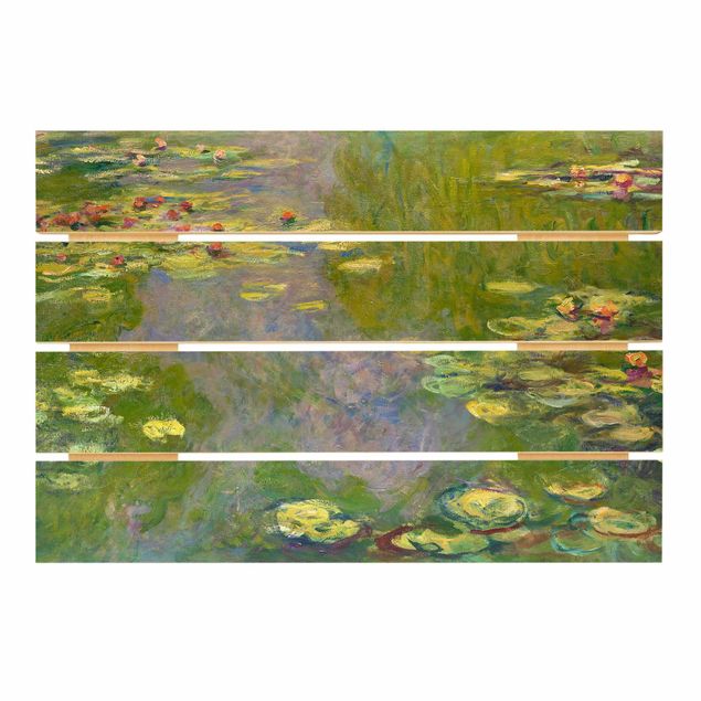 Wood prints flower Claude Monet - Green Waterlilies
