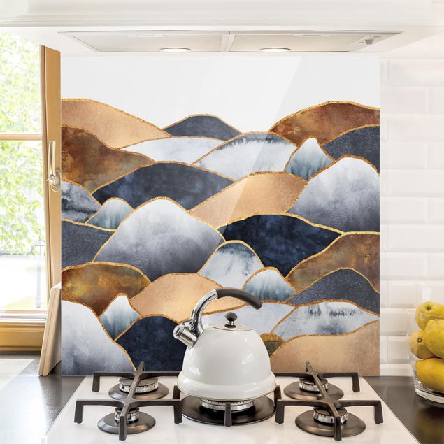 Kitchen Golden Mountains Watercolor