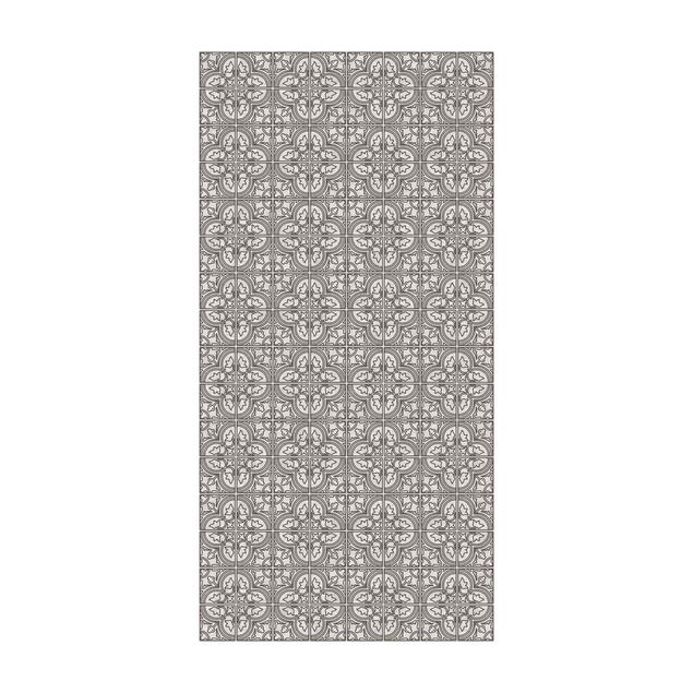 tile effect rug Tile Pattern Faro Grey