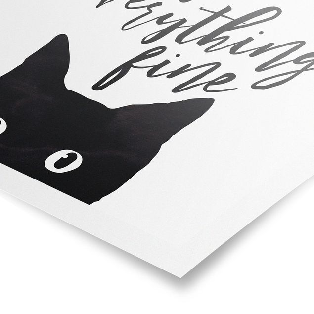 Posters black and white Cats And Wine make Everything Fine