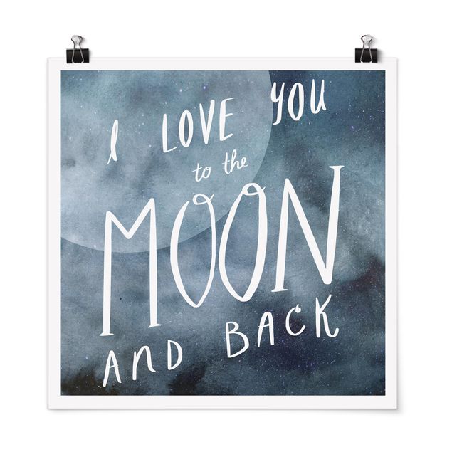 Modern art prints Heavenly Love - Moon