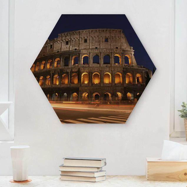 Prints Colosseum in Rome at night