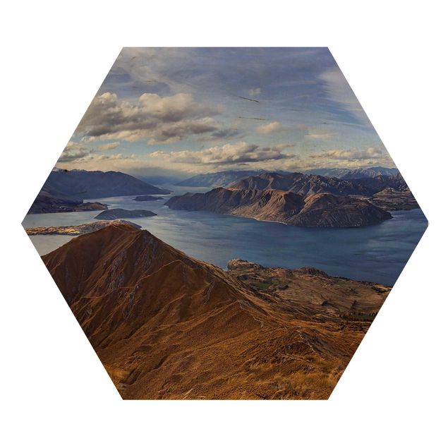 Wooden hexagon - Roys Peak In New Zealand