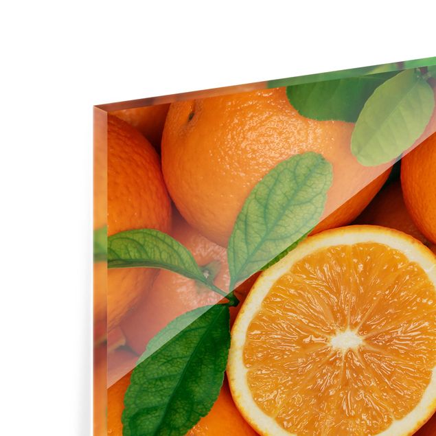 Glass Splashback - Juicy Oranges - Panoramic