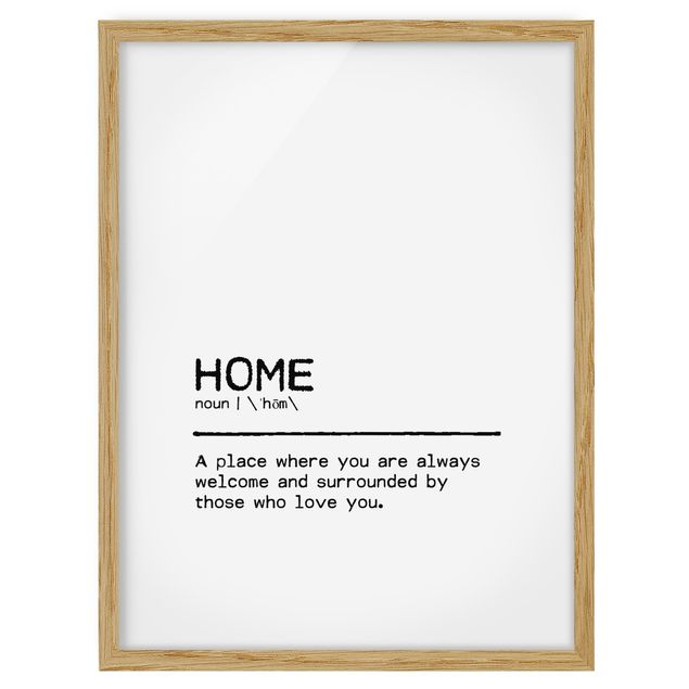 Framed quotes prints Definition Home Welcome