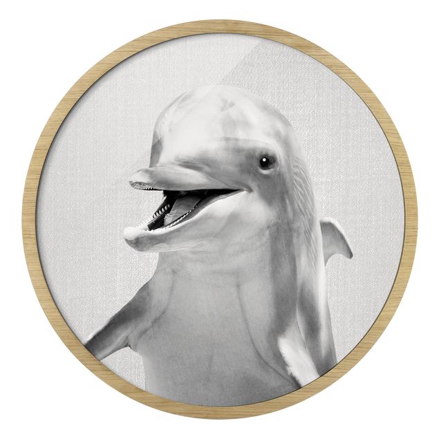 Modern art prints Dolphin Diddi Black And White