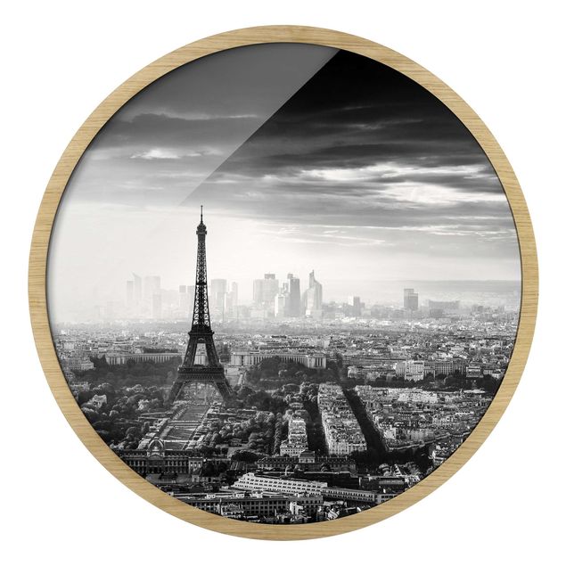 Skyline wall art The Eiffel Tower From Above Black And White