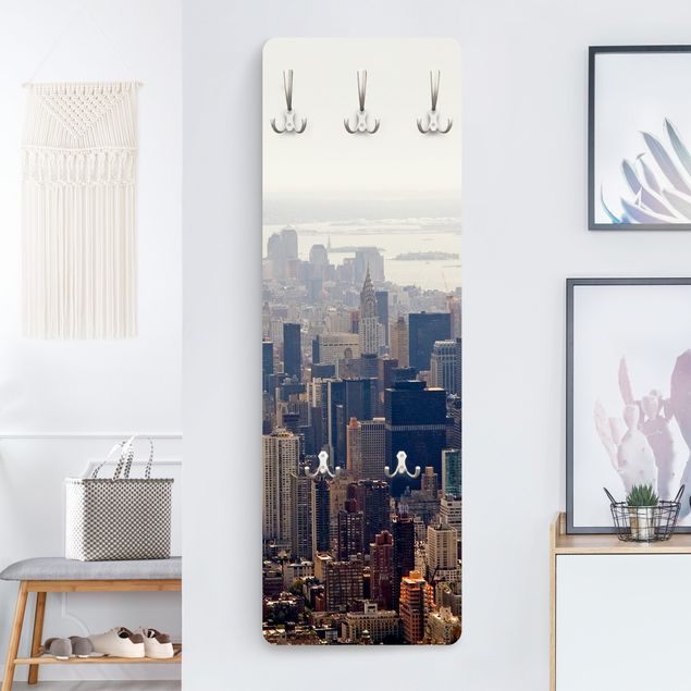 Wall mounted coat rack architecture and skylines Morning In New York