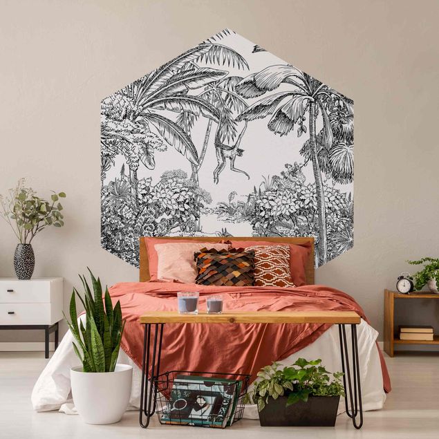 Modern wallpaper designs Detailed Drawing Of Jungle