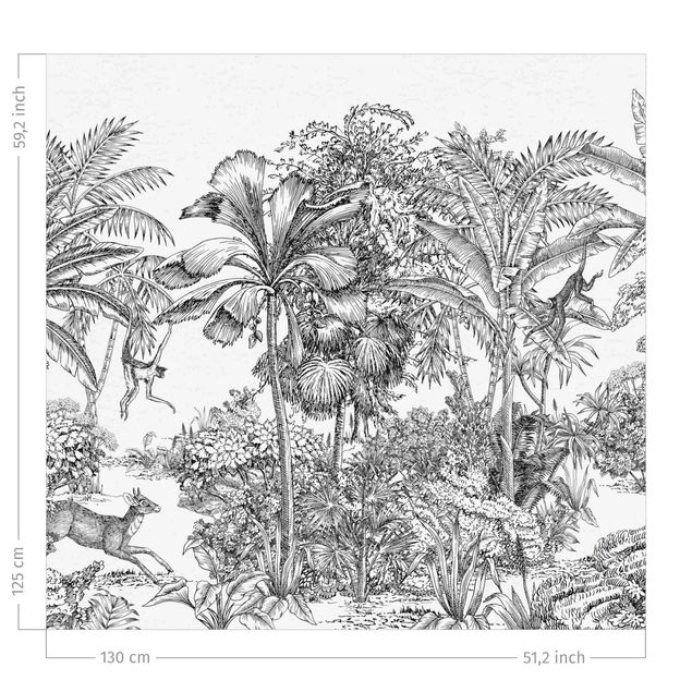 contemporary curtains Detailed Drawing Of Jungle