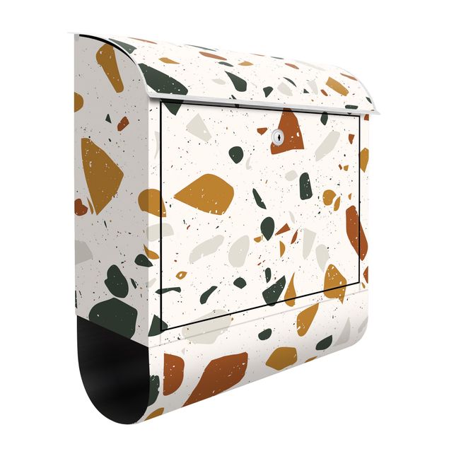 Letterboxes brown Detailed Terrazzo Pattern Leghorn