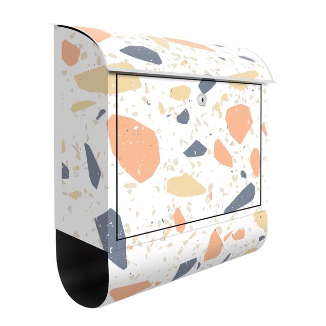 Letterboxes orange Detailed Terrazzo Pattern Siena With Frame