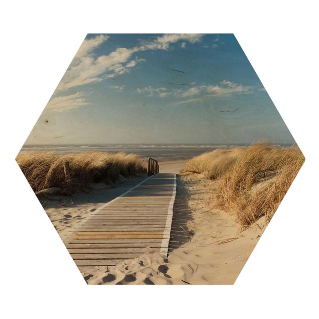 Wood photo prints Baltic Sea Beach