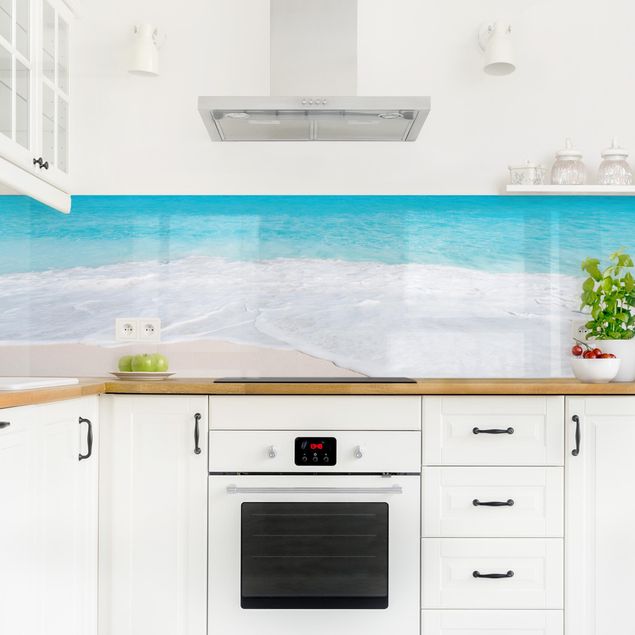 Kitchen splashback landscape Blue Wave