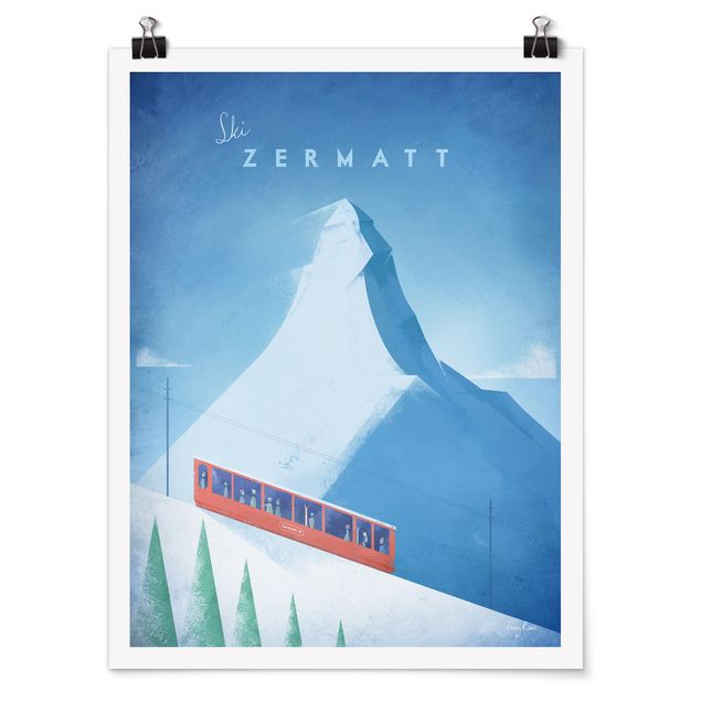 Prints Switzerland Travel Poster - Zermatt