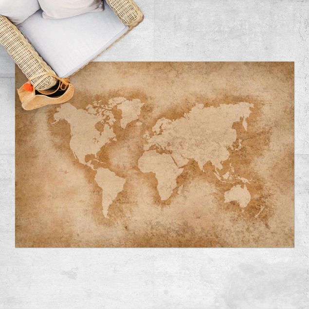 outdoor patio rugs Antique World Map