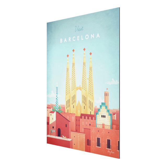 Prints vintage Travel Poster - Barcelona