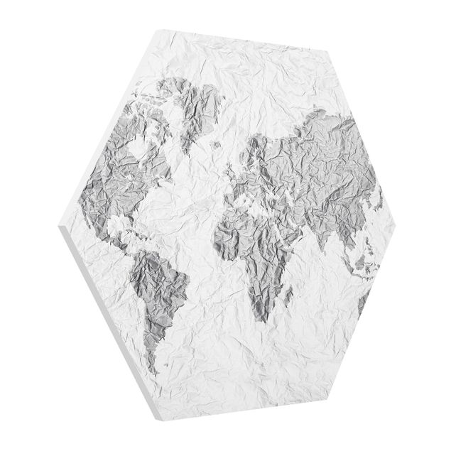 Prints patterns Paper World Map White Grey
