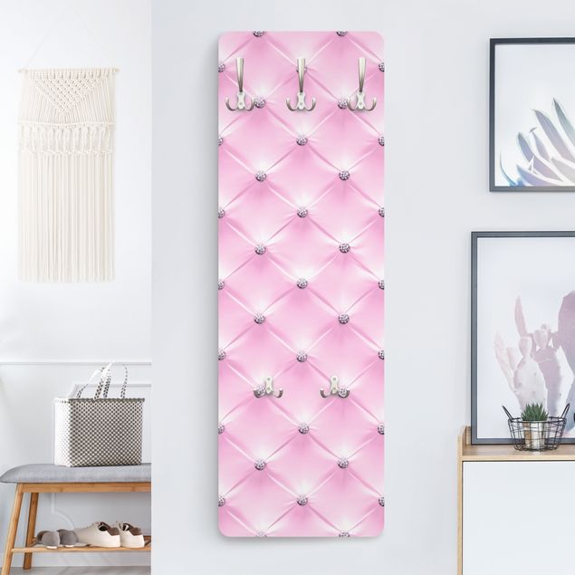 Wall mounted coat rack patterns Diamond Light Pink Luxury