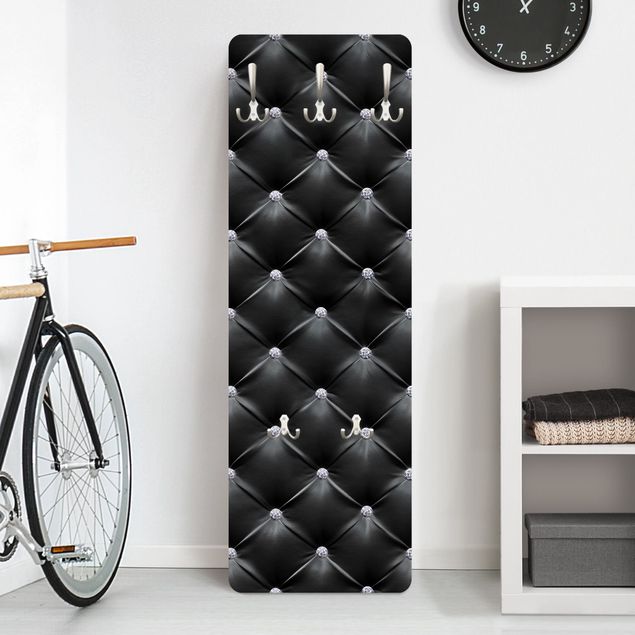 Wall mounted coat rack black and white Diamond Black Luxury