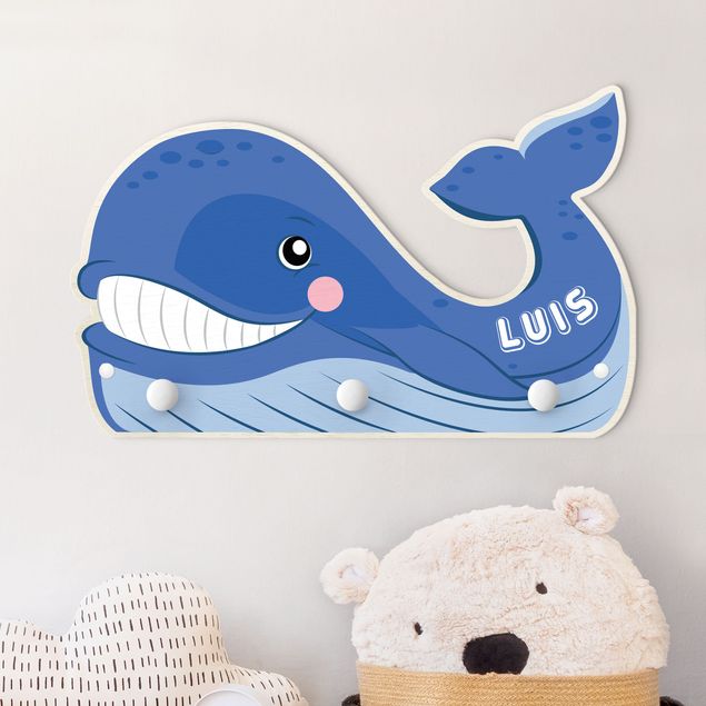 Nursery decoration Chubby Whale With Customised Name