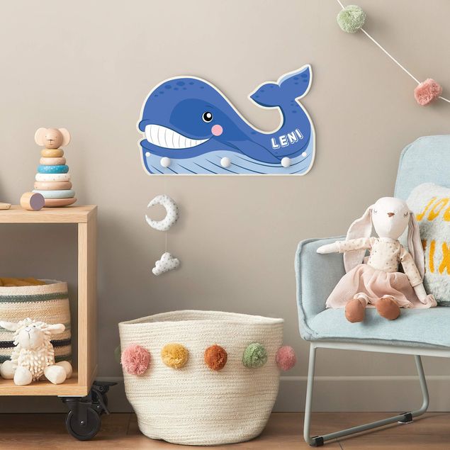 Coat rack quotes Chubby Whale With Customised Name
