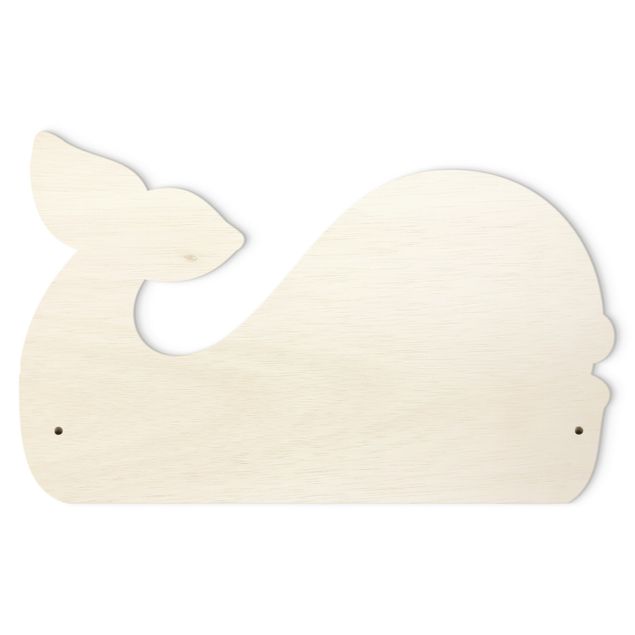 Wall mounted coat rack Chubby Whale With Customised Name