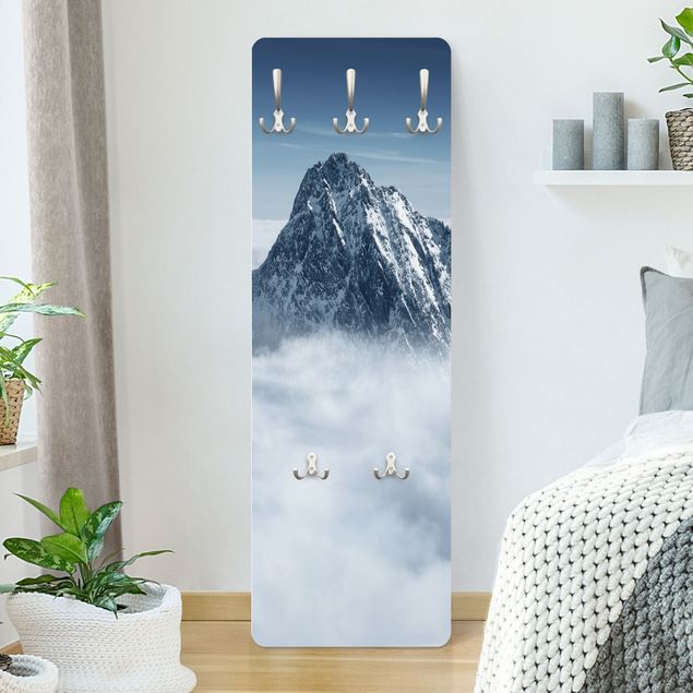 Wall mounted coat rack landscape The Alps Above The Clouds