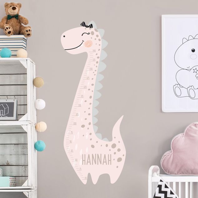 Dinosaur wall decals Dino girl pastel with custom name