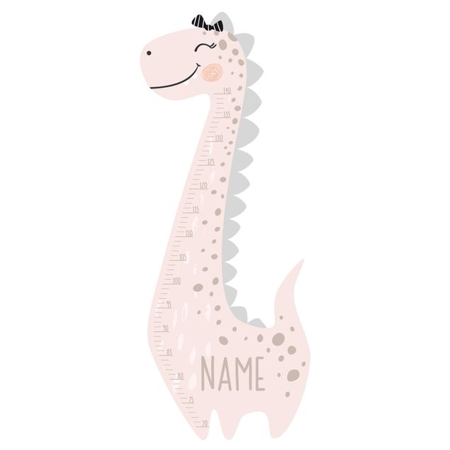 Wall art stickers Dino girl pastel with custom name