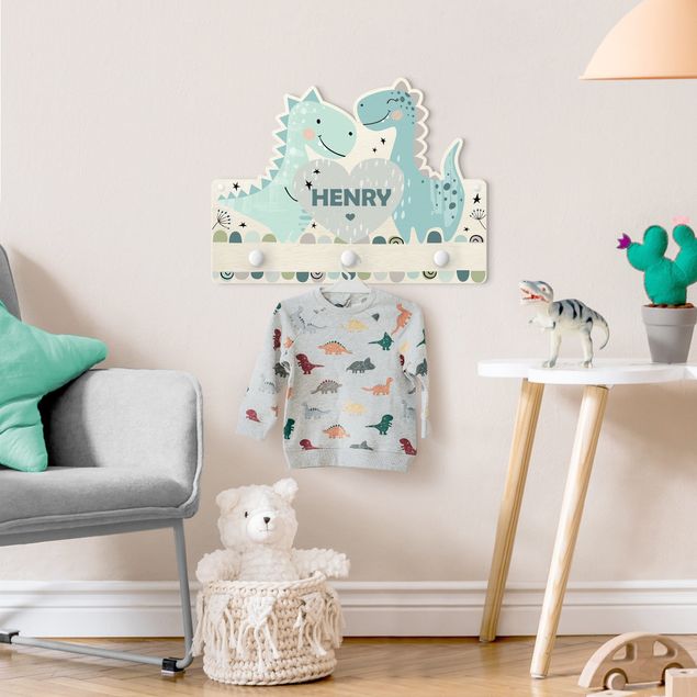 Coat rack quotes Dino Pastel With Customised Name