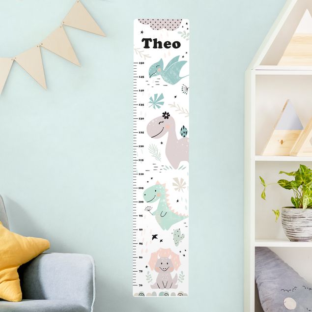 Dinosaur wall decals Dino Pastel With Customised Name