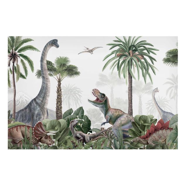 Landscape wall art Dinosaur giants in the jungle