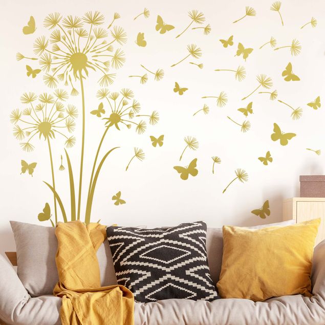 Butterfly wall art stickers Three Detailed Dandelions