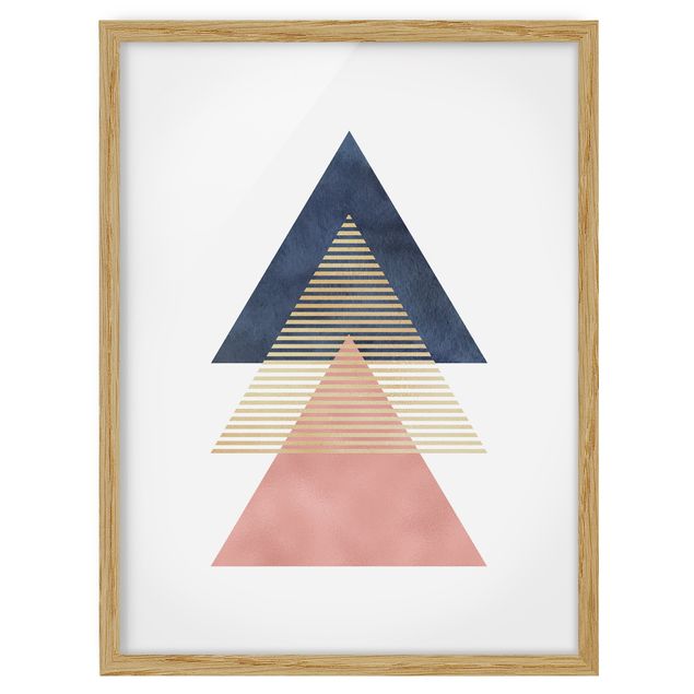 Framed abstract wall art Three Triangles