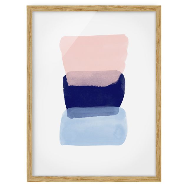 Framed abstract wall art Three Colour Fields