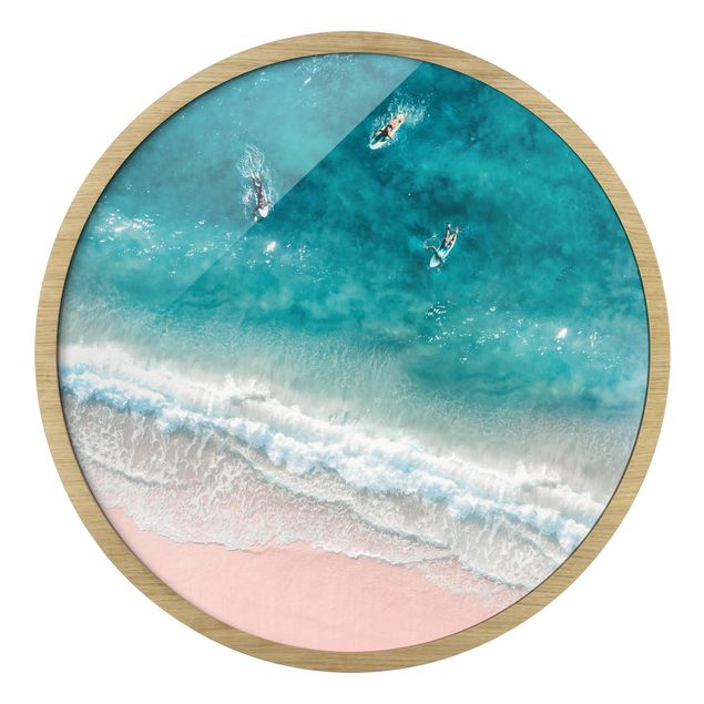 Sea print Three Surfers Paddling To The Shore