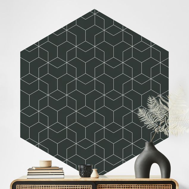 Kitchen Three-Dimensional Cube Pattern