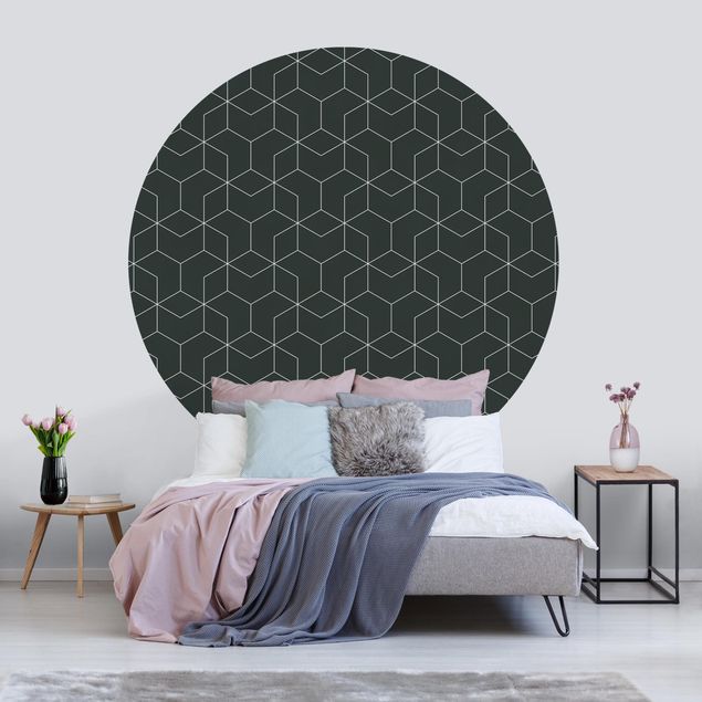 Wallpapers geometric Three-Dimensional Cube Pattern