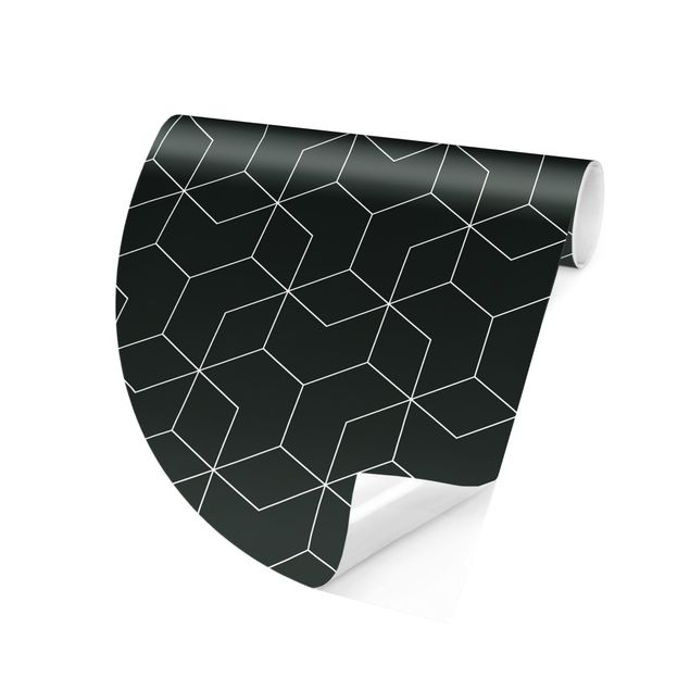 Wallpapers modern Three-Dimensional Cube Pattern