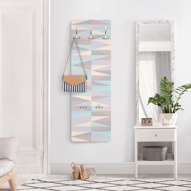 Coat rack patterns Triangles In Pastel Colours