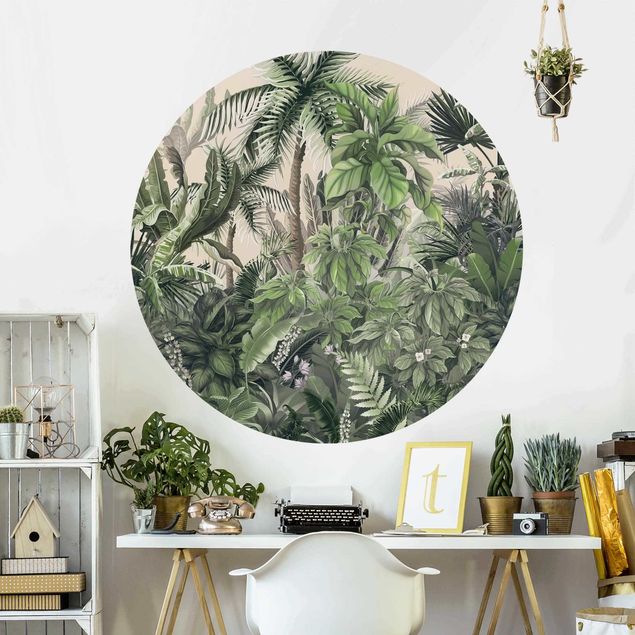 Contemporary wallpaper Jungle Plants In Green