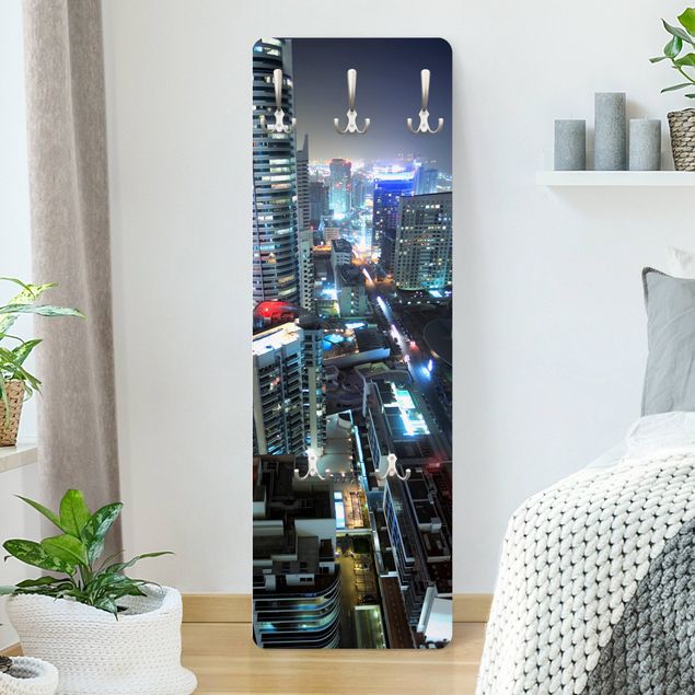 Wall mounted coat rack architecture and skylines Dubai Lights