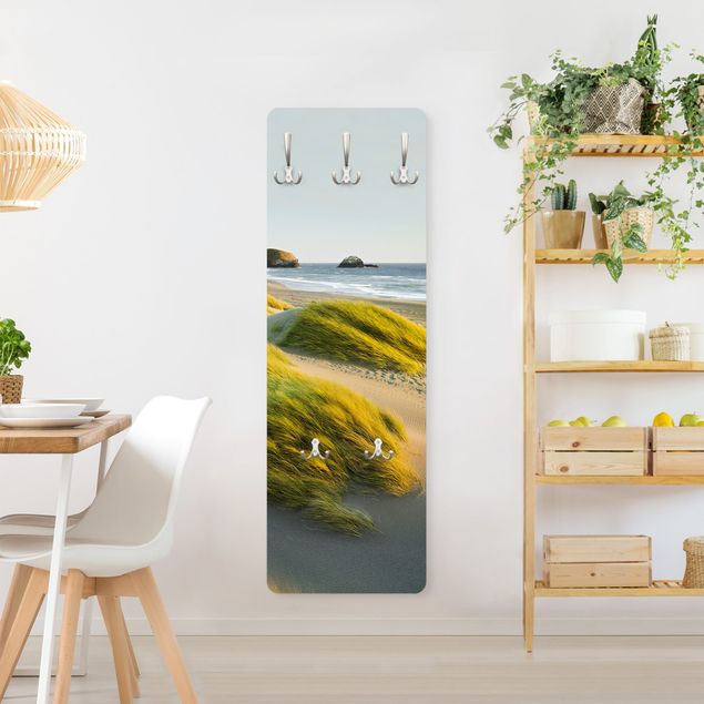 Wall mounted coat rack beach Dunes And Grasses At The Sea